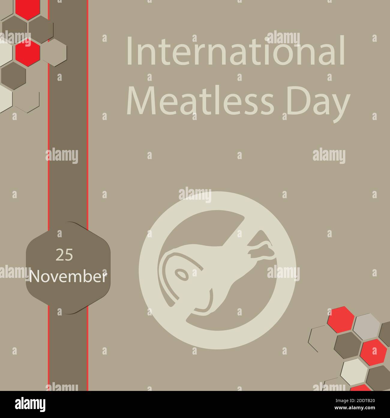 Der Internationale Fleischlose Tag, auch "Internationaler Vegetariertag" genannt, ist am 25. November. Stock Vektor
