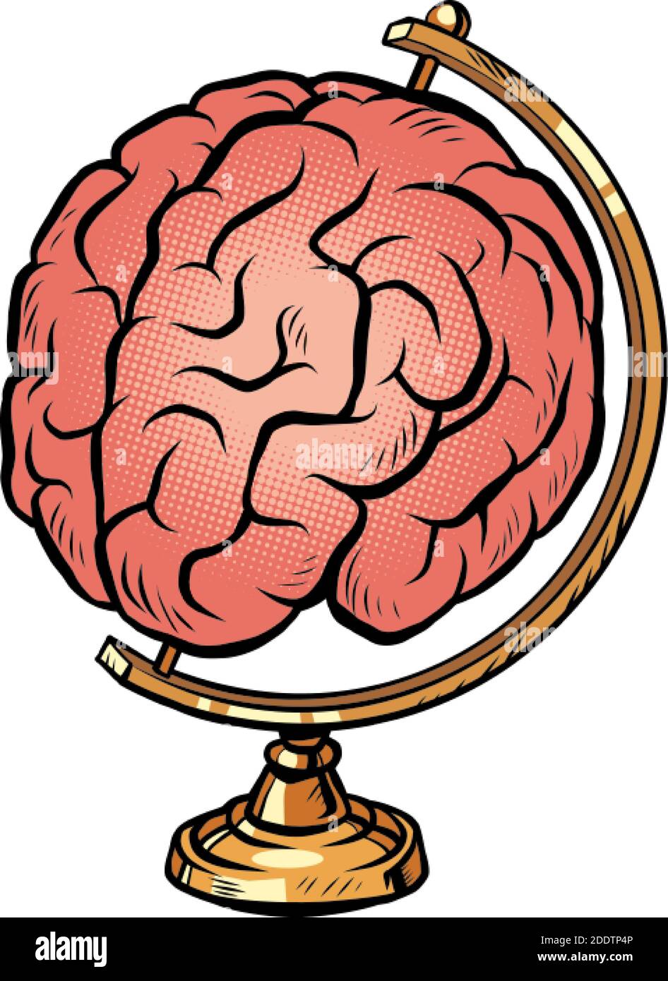 Globe international das menschliche Gehirn, Bewusstsein und Intelligenz Stock Vektor