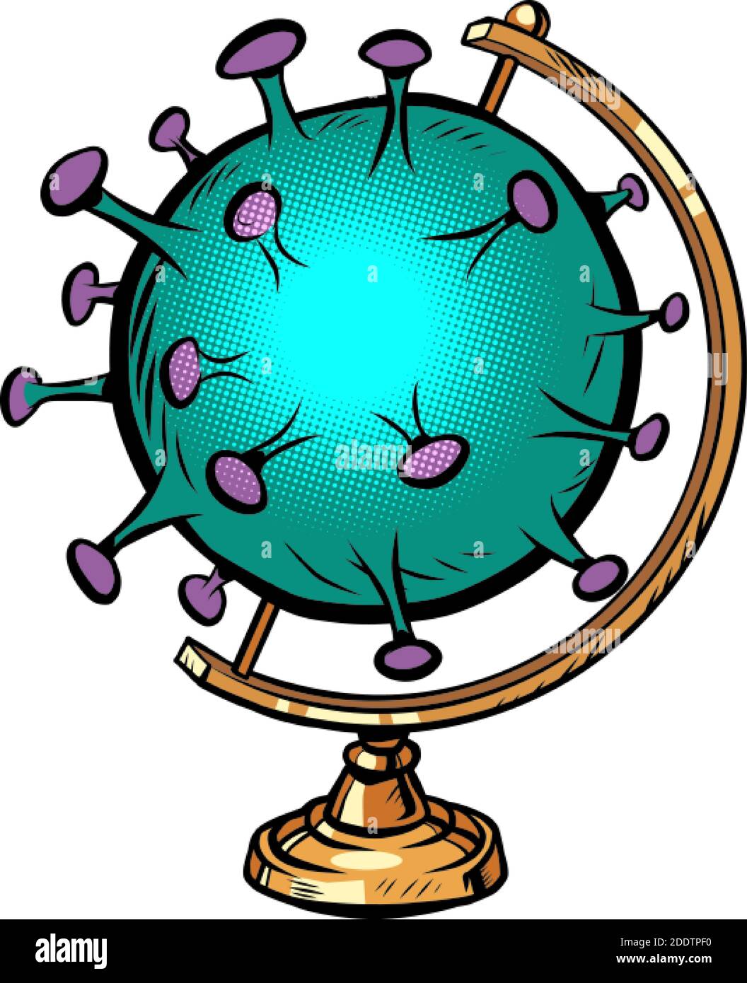 Globe internationale Coronavirus grünen Virus covid19 Epidemie Stock Vektor