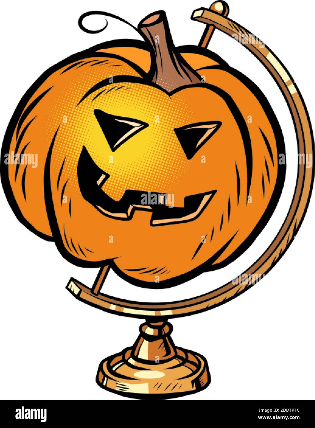 Globe international Kürbis Halloween gruseliges Gesicht lustige Urlaub Stock Vektor