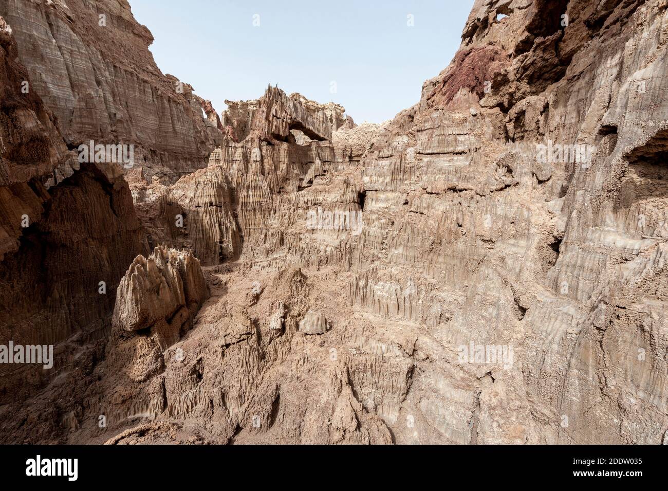 Dallol Schwefel oder Schwefel Quellen und Pools und Felsformationen in der Danakil-Depression in Afar, Äthiopien Stockfoto