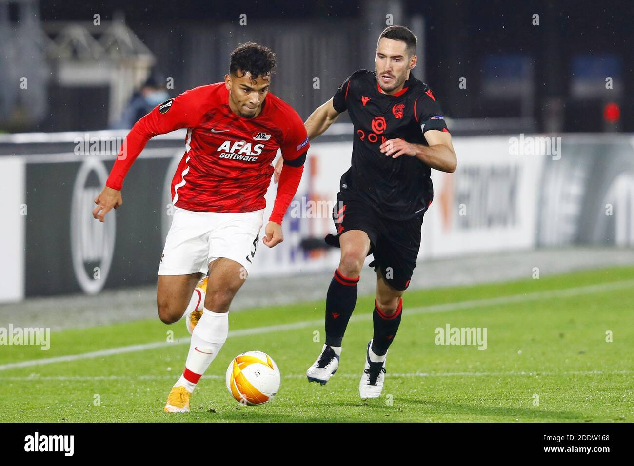 Alkmaar, Niederlande. November 2020. ALKMAAR, AFAS Stadium 26-11-2020, Saison 2020/2021, Europa League Spiel zwischen AZ und Real Sociedad. Kredit: Pro Shots/Alamy Live Nachrichten Stockfoto