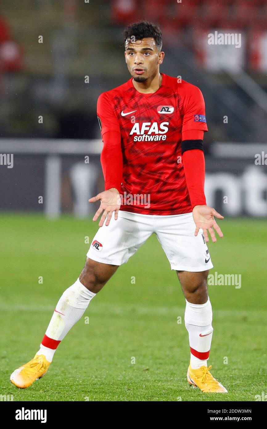 Alkmaar, Niederlande. November 2020. ALKMAAR, AFAS Stadium 26-11-2020, Saison 2020/2021, Europa League AZ Spieler Owen Wijndal Credit: Pro Shots/Alamy Live News Stockfoto