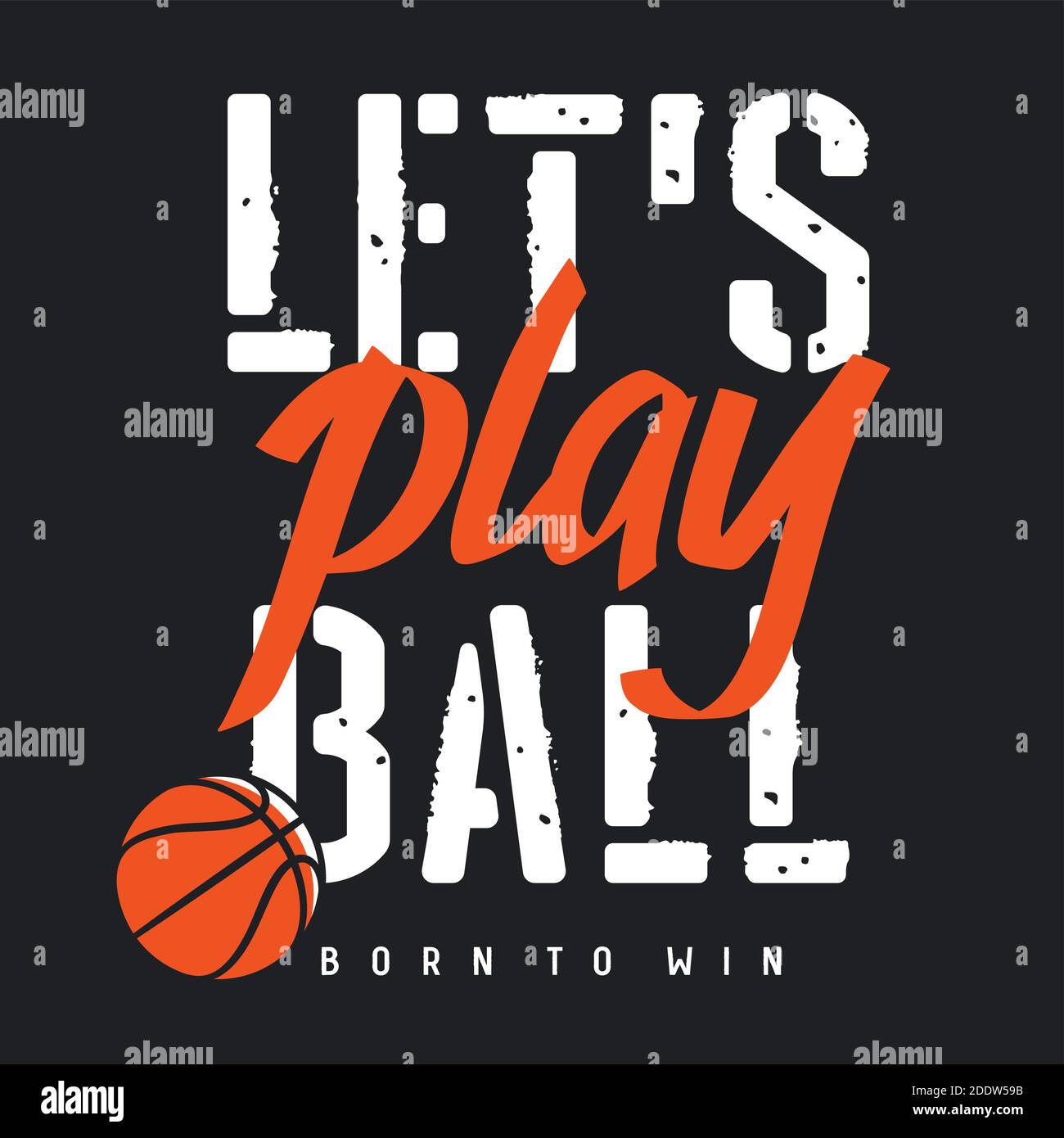 Vektor-Illustration zum Thema Basketball für T-Shirt-Design. T-Shirt-Grafik. Inspirierendes Motivationsposter Stock Vektor