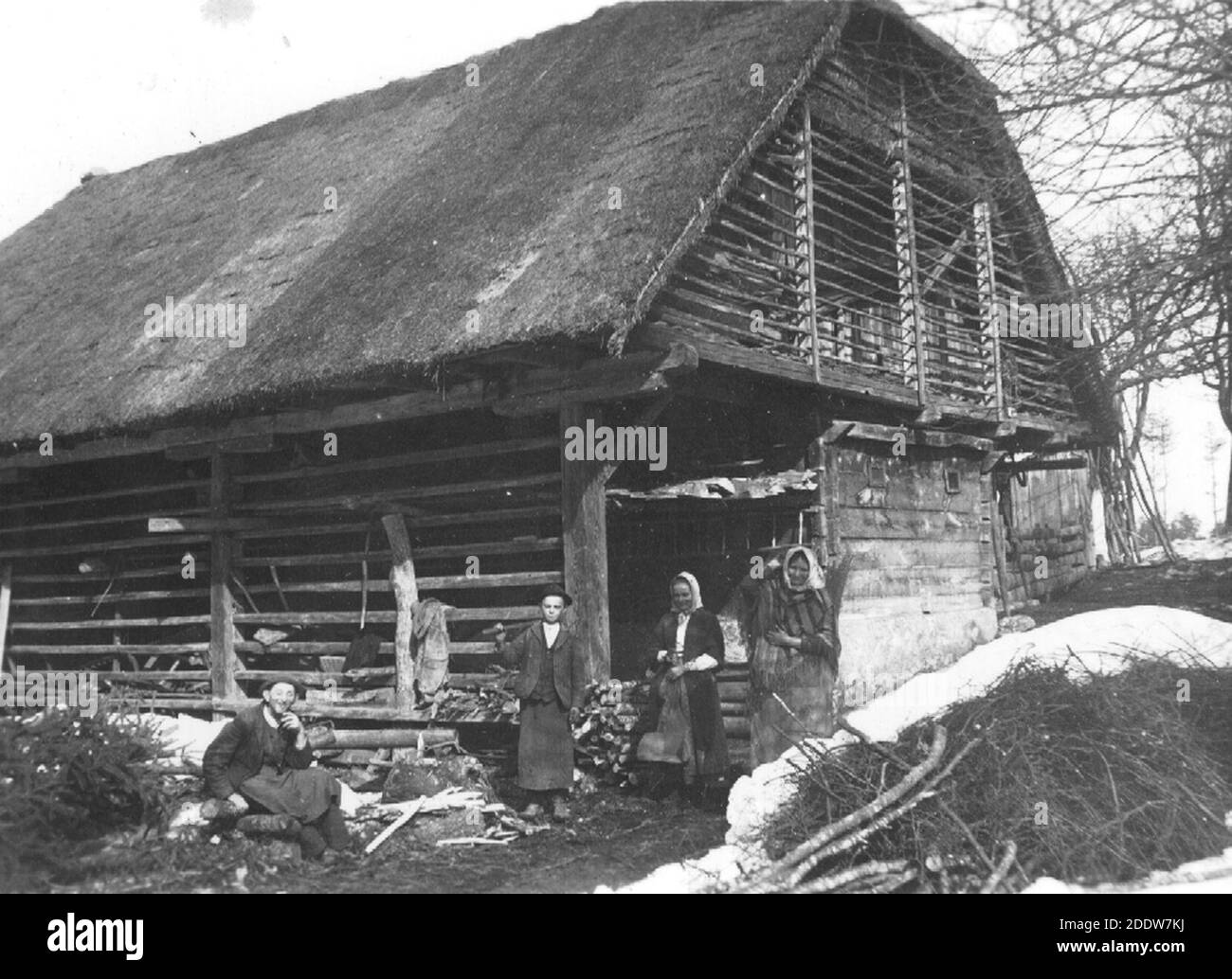 Kozolec s hišo, Spodnja Štajerska. Stockfoto