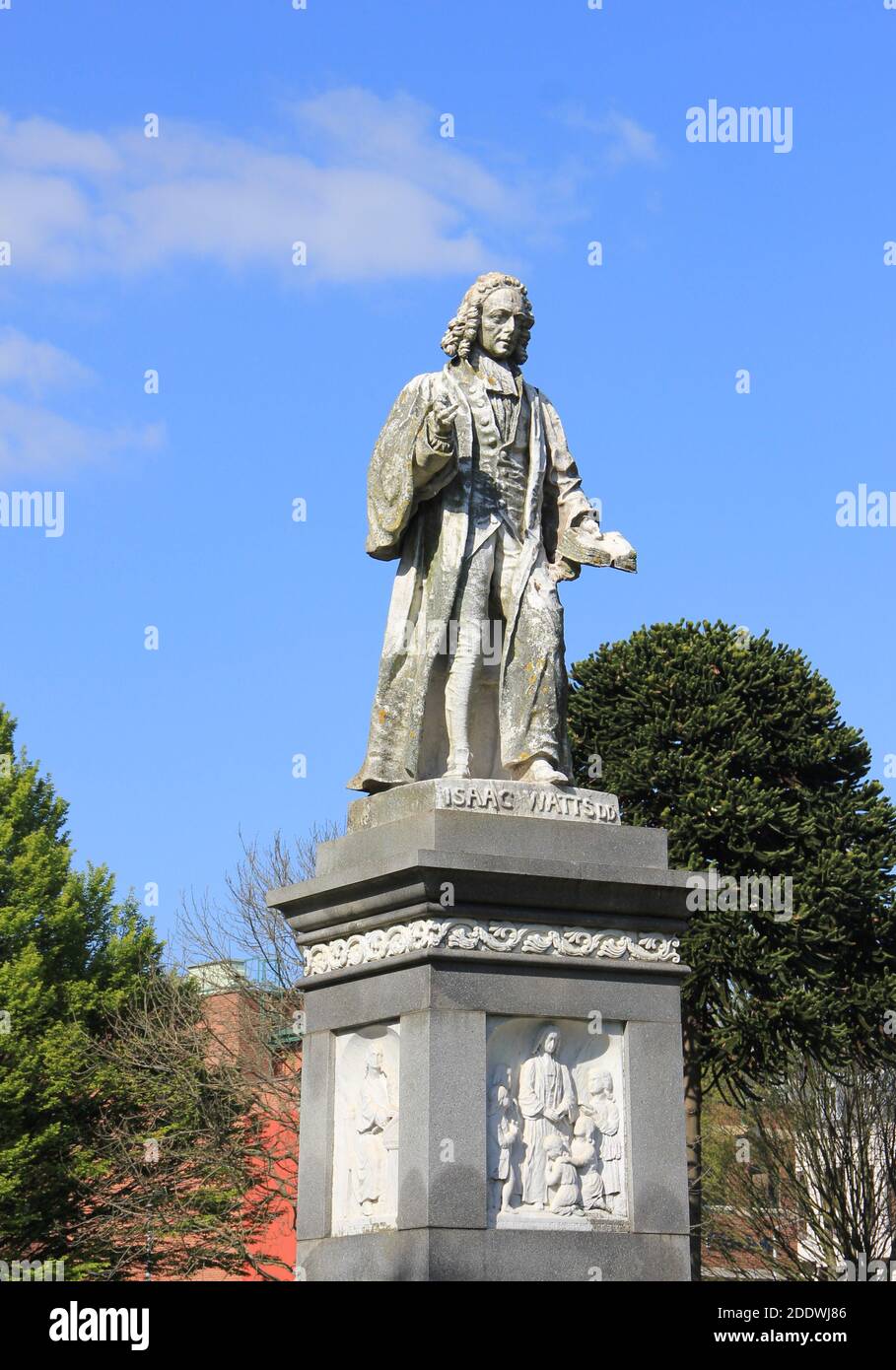 Statue von Isaac Watts im West Park, Southampton Stockfoto