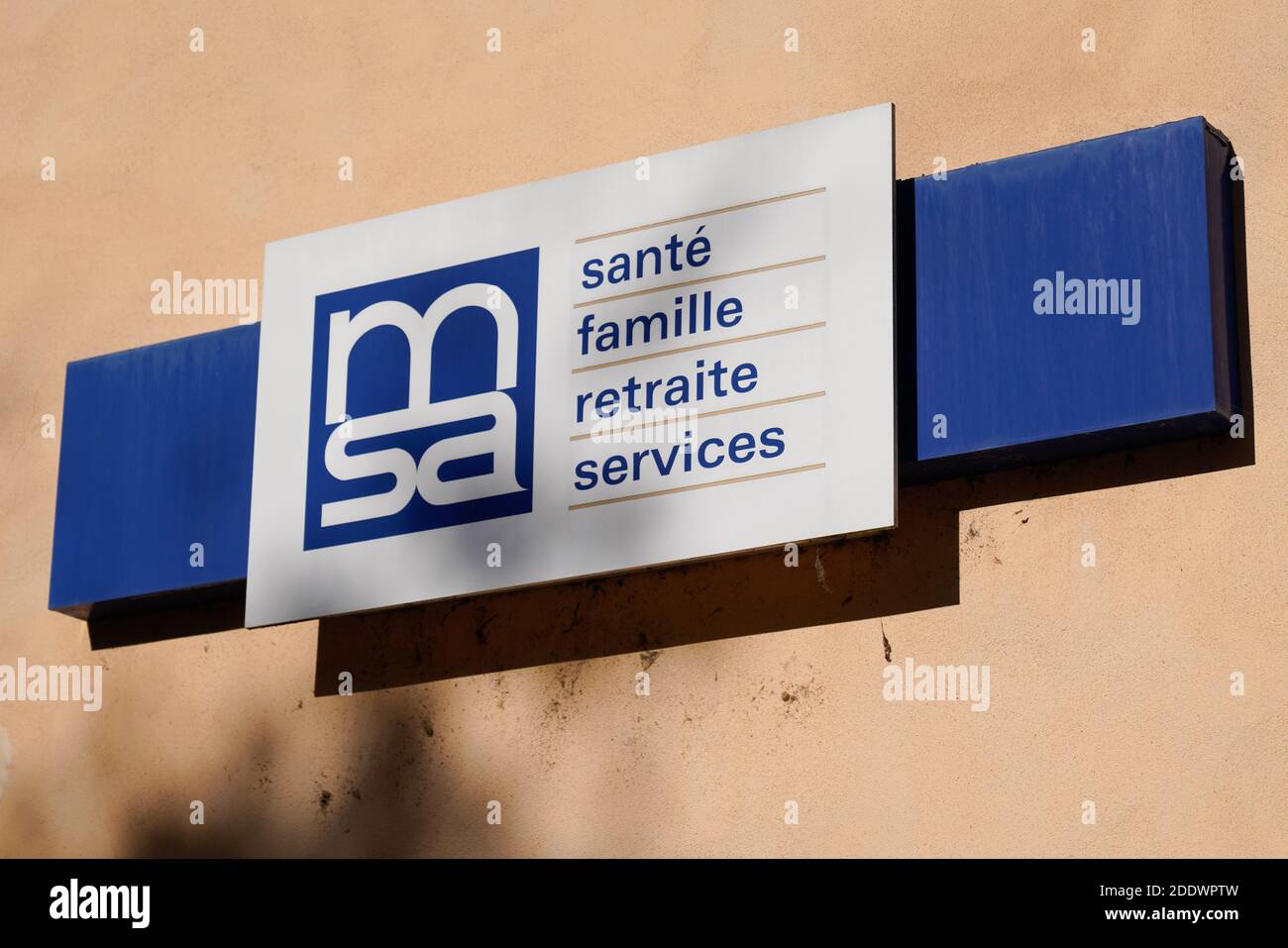 Bordeaux , Aquitaine / Frankreich - 11 11 2020 : msa Logo und Text Zeichen auf Geschäft Versicherung Büro Shop Französisch gegenseitige Agentur Stockfoto