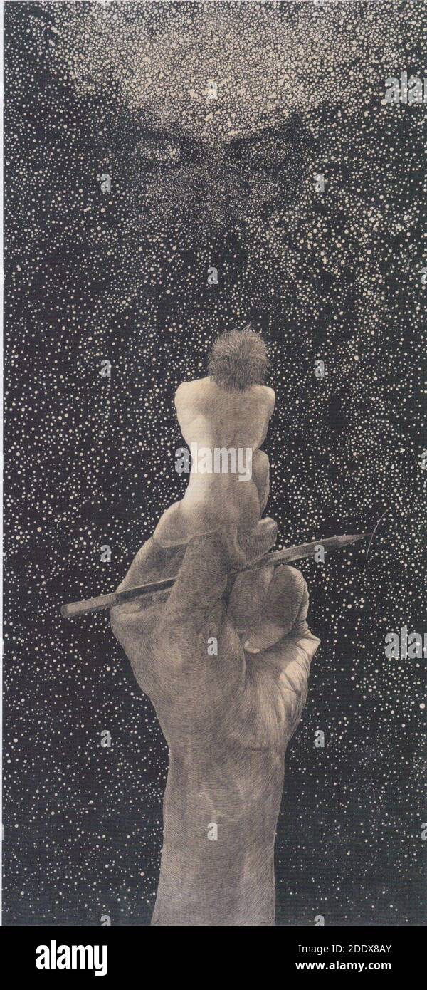 Klemens Brosch - erster Entwurf zum Exlibris des Künstlers - ca 1916  Stockfotografie - Alamy