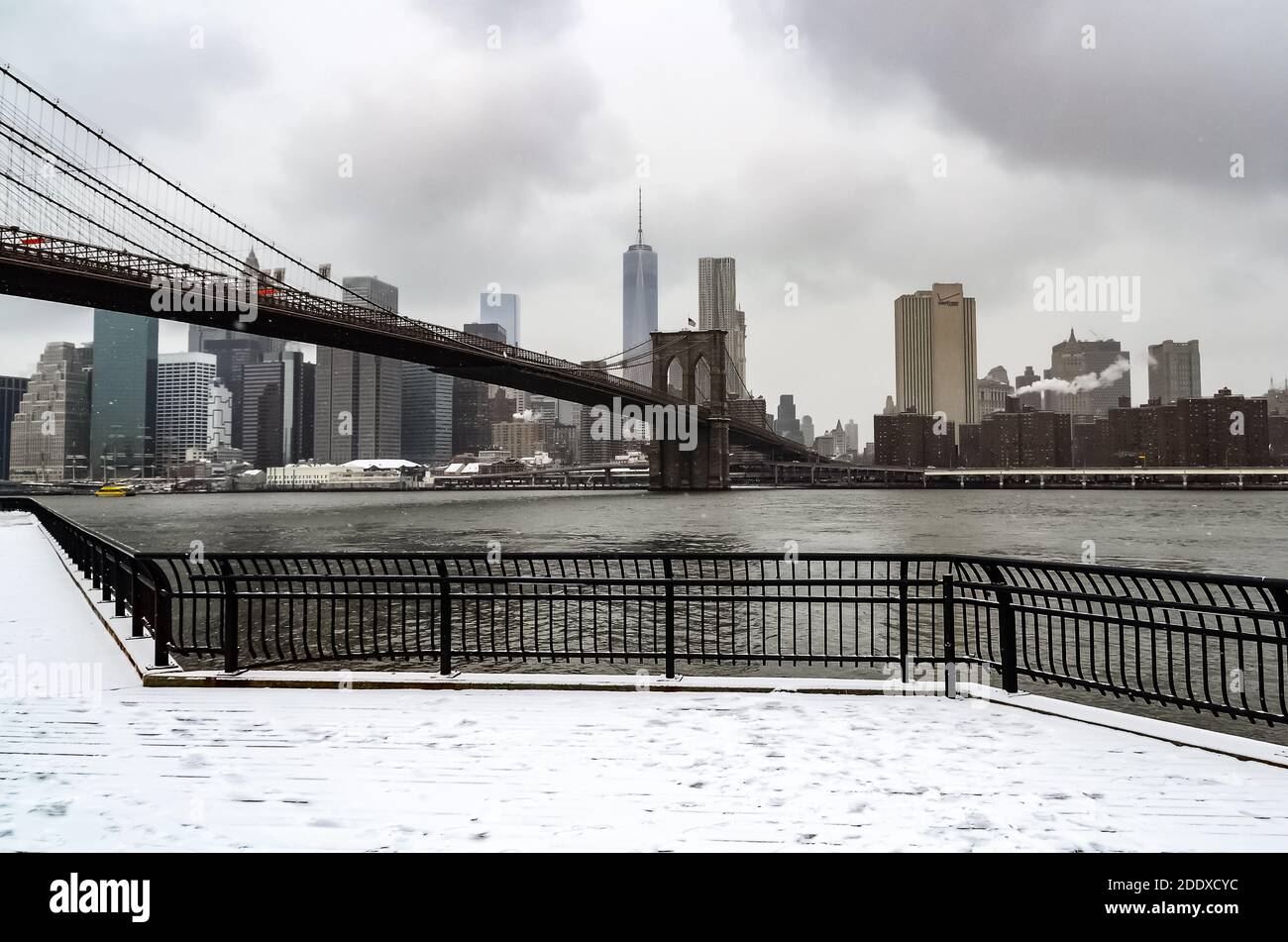 Brooklyn Bridge, die Brooklyn und Manhattan verbindet. New York, USA. Stockfoto