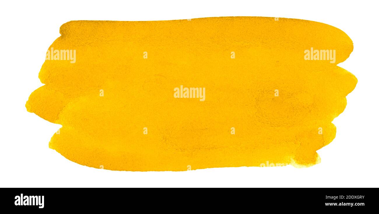 Aquarell gelb, Hintergrund für Design. Einzigartige Flecken und Texturen. Stockfoto