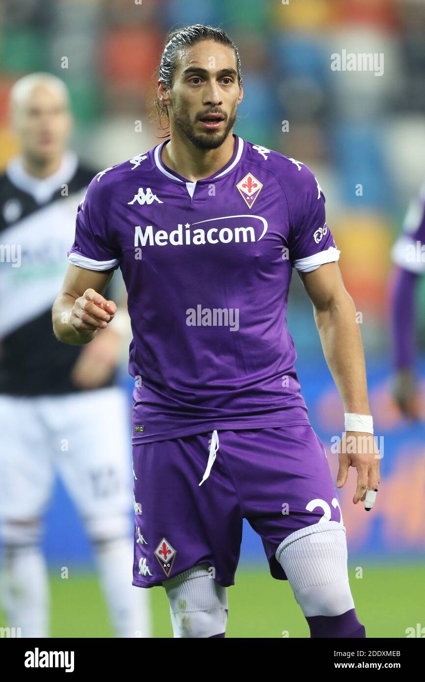 Fiorentinas Martin Caceres beim italienischen Fußballspiel Coppa Italia Udinese Calcio vs AC Fiorentina im Friuli - Dacia AR/LM Stockfoto