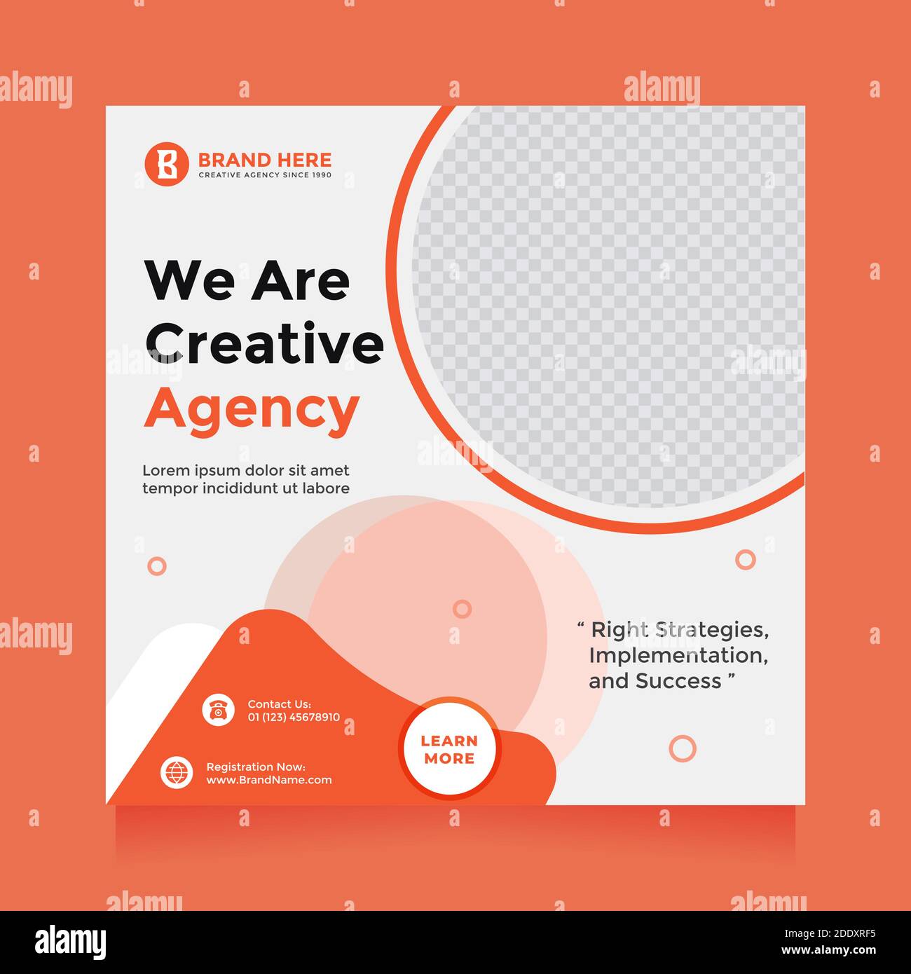 Moderne und kreative Agentur Design Social Media Post und Banner-Promotion. Digitale Marketingagentur, quadratische Flyer-Vorlage, editierbarer Webbanner-Beitrag Stock Vektor