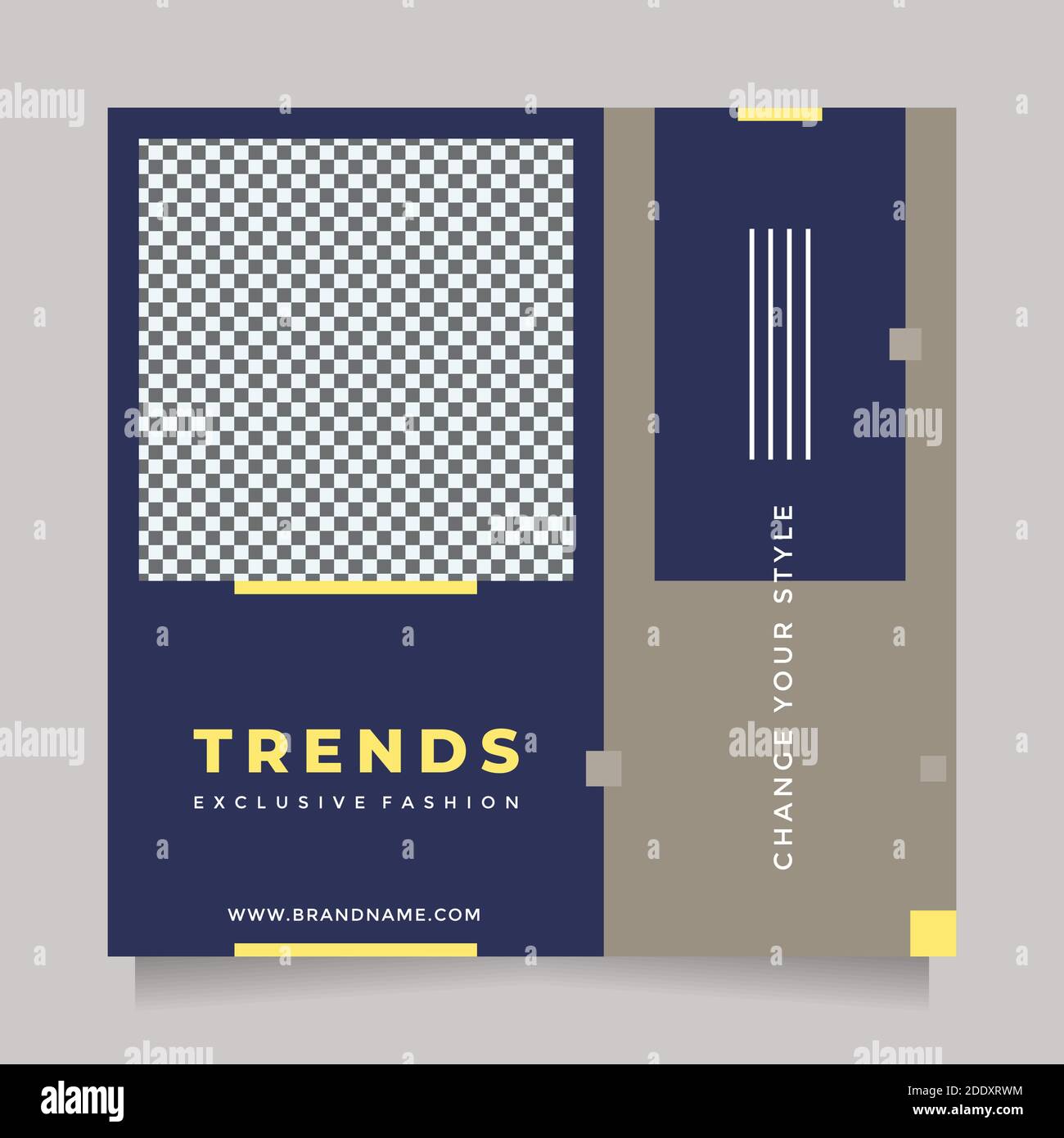 Trendy und minimalistisches Design Social Media Post und Web-Banner-Vorlage für digitales Marketing. Editierbare Förderung Design Marke Mode Stock Vektor