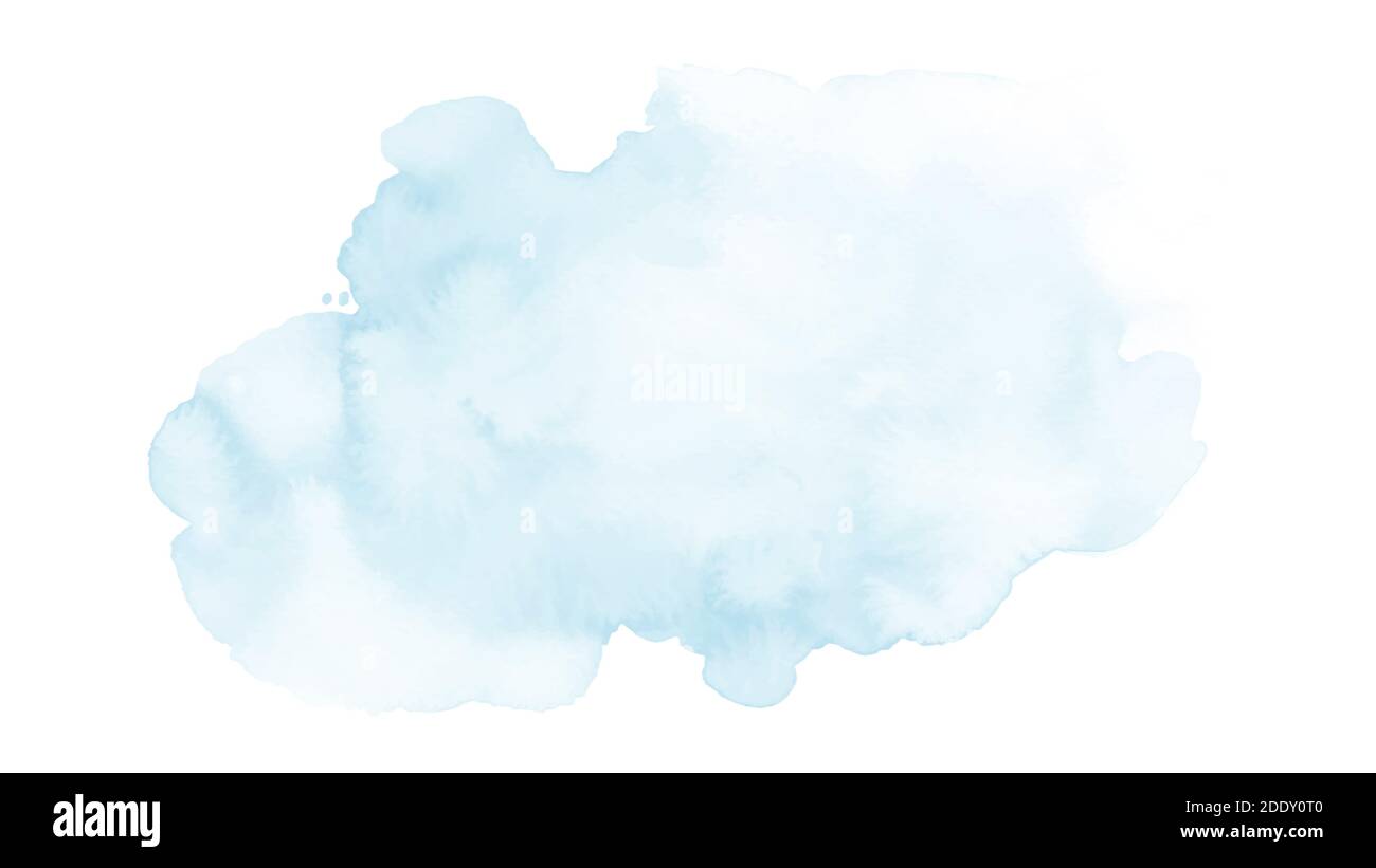 Weiches Blau und Harmonie Hintergrund Fleck Spritz Aquarell handbemalt. Abstrakte künstlerische als Element in der dekorativen Gestaltung von invits verwendet Stock Vektor