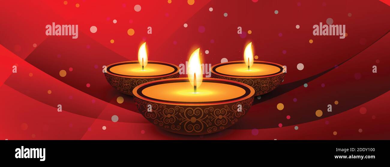 Schöne diwali diya Öllampe Festival Header Hintergrund Stock Vektor