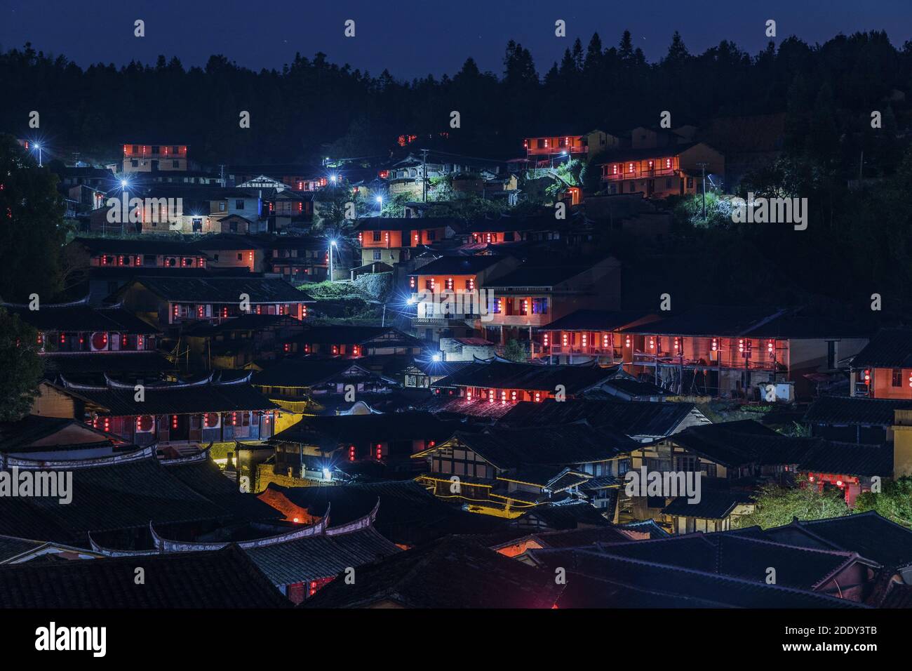 landkreis in der Nacht Stockfoto