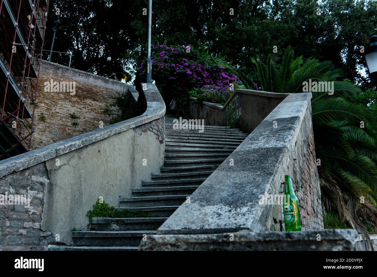 Leere Treppe an der Piazza del Popolo Stockfoto