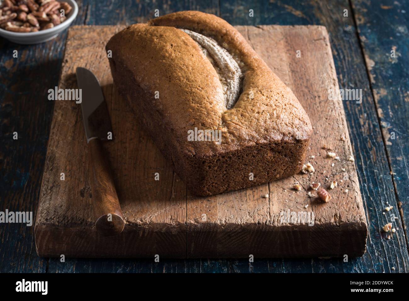 Bananenbrot frisch aus dem Ofen Stockfoto