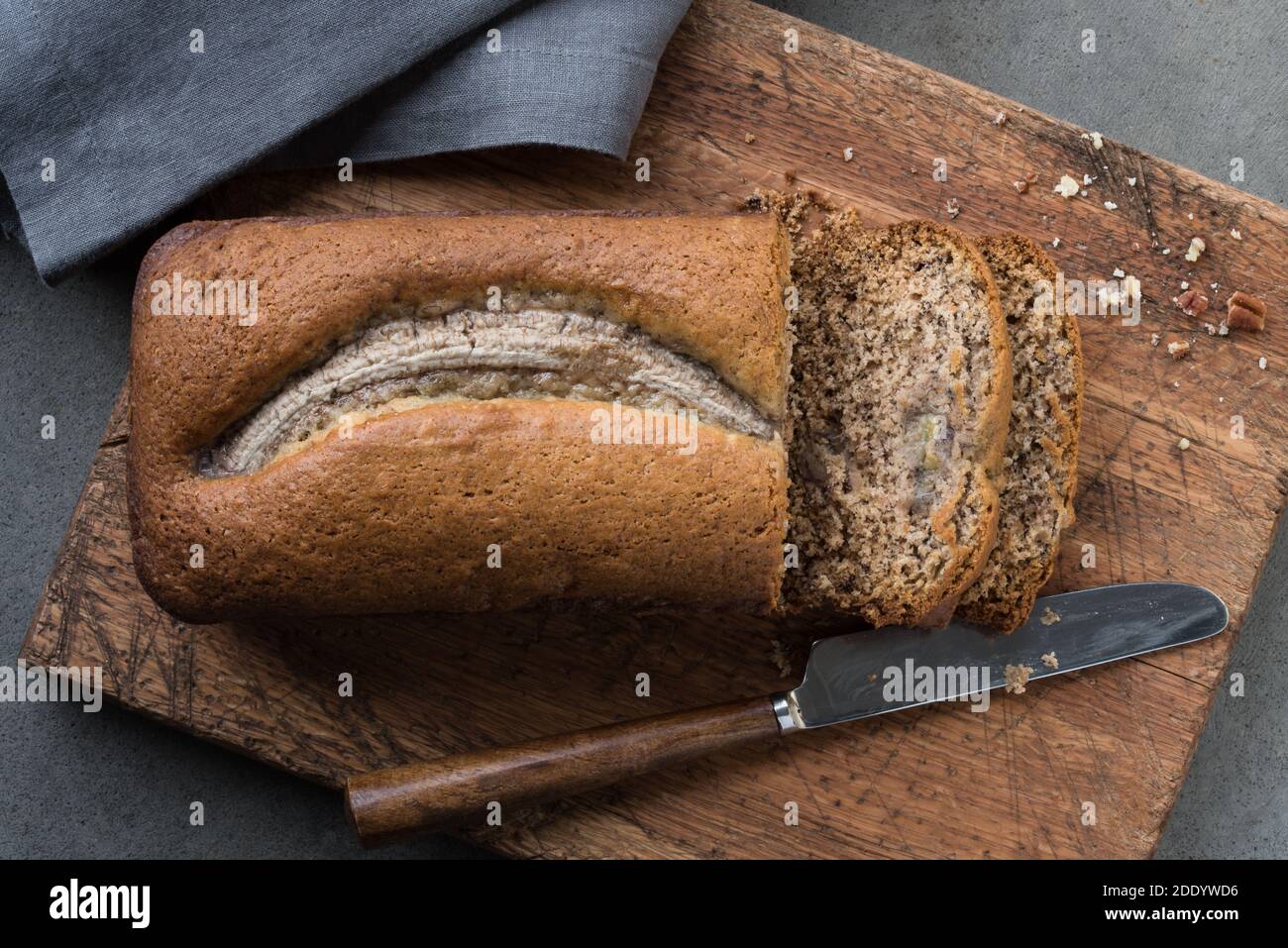 Bananenbrot frisch aus dem Ofen Stockfoto