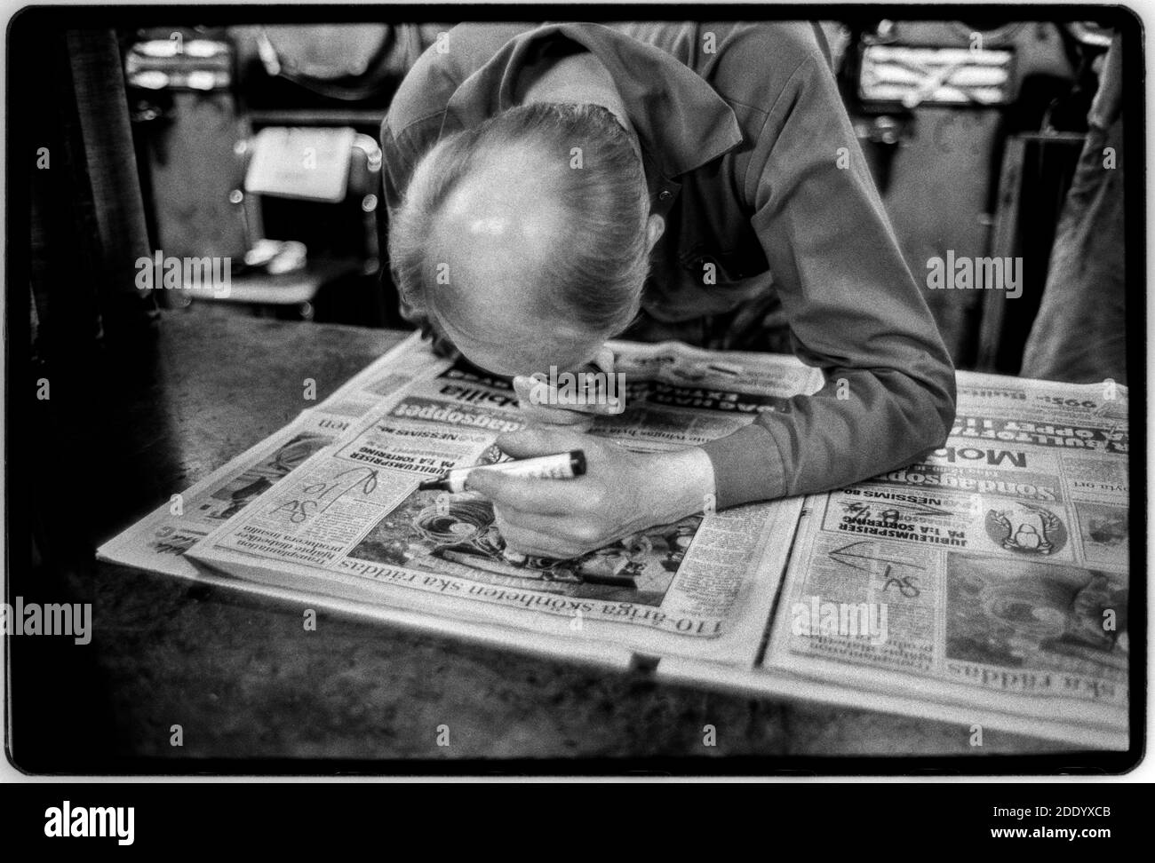 Skanska Dagbladet Zeitung in Stockholm Schweden produziert im Jahr 1992 Stockfoto