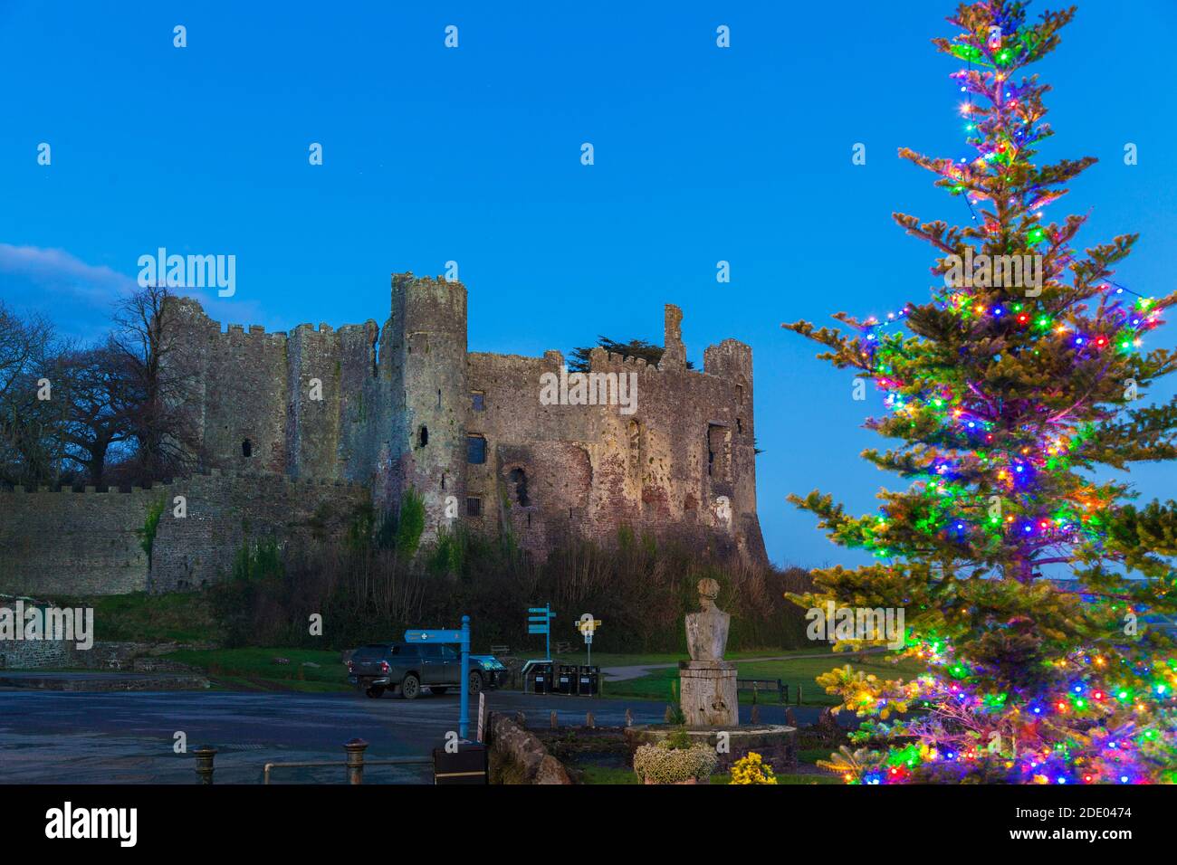 Laugharne Castle, Laugharne, Carmarthenshire, Wales, UK Stockfoto