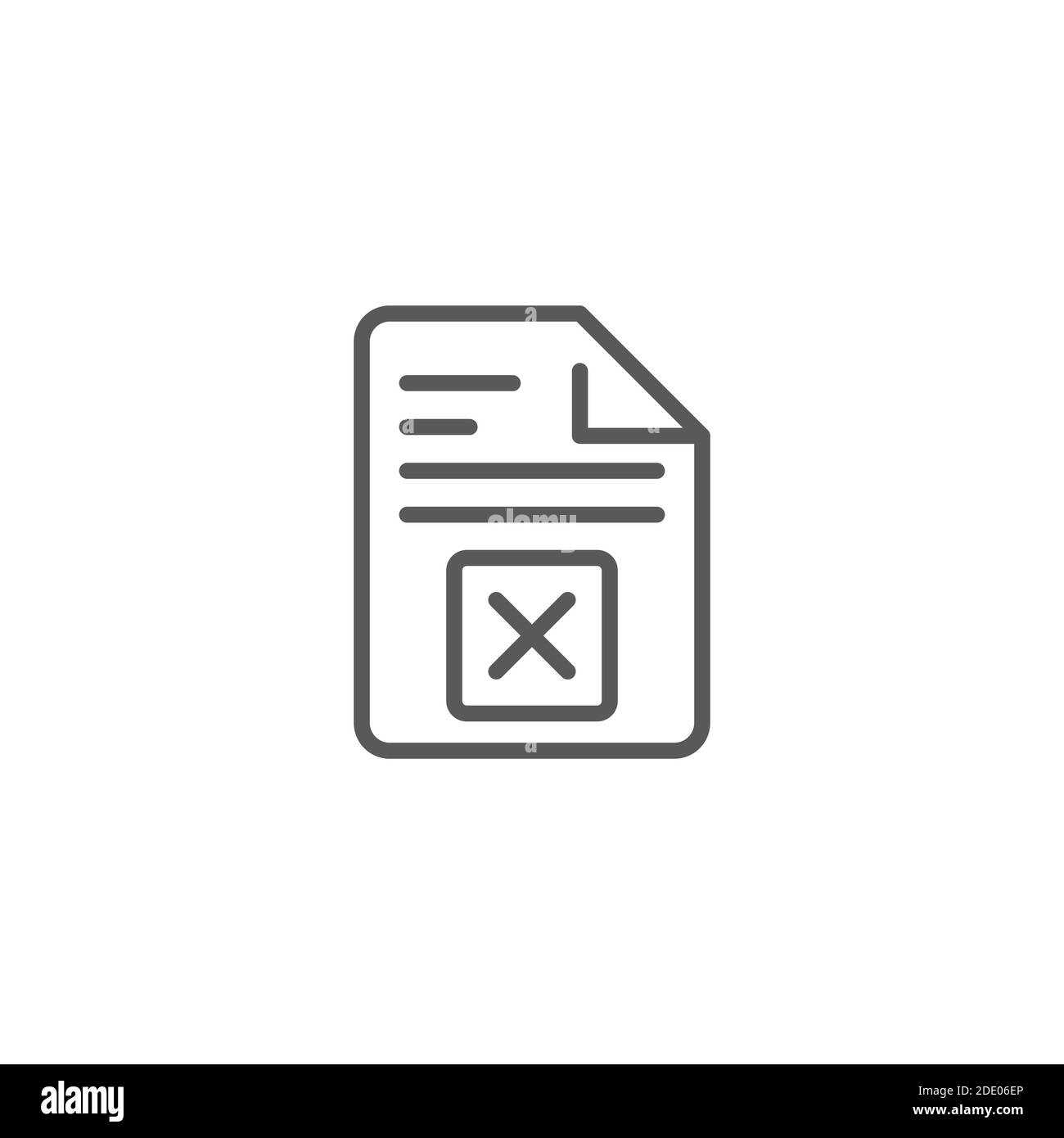 Abbrechen Dokument Datei Seite eingeschränkt x Symbol Farbe, Linie, Kontur Vektor-Zeichen, lineare Stil Piktogramm isoliert auf weiß. Symbol, Logo-Illustration. Pix Stock Vektor