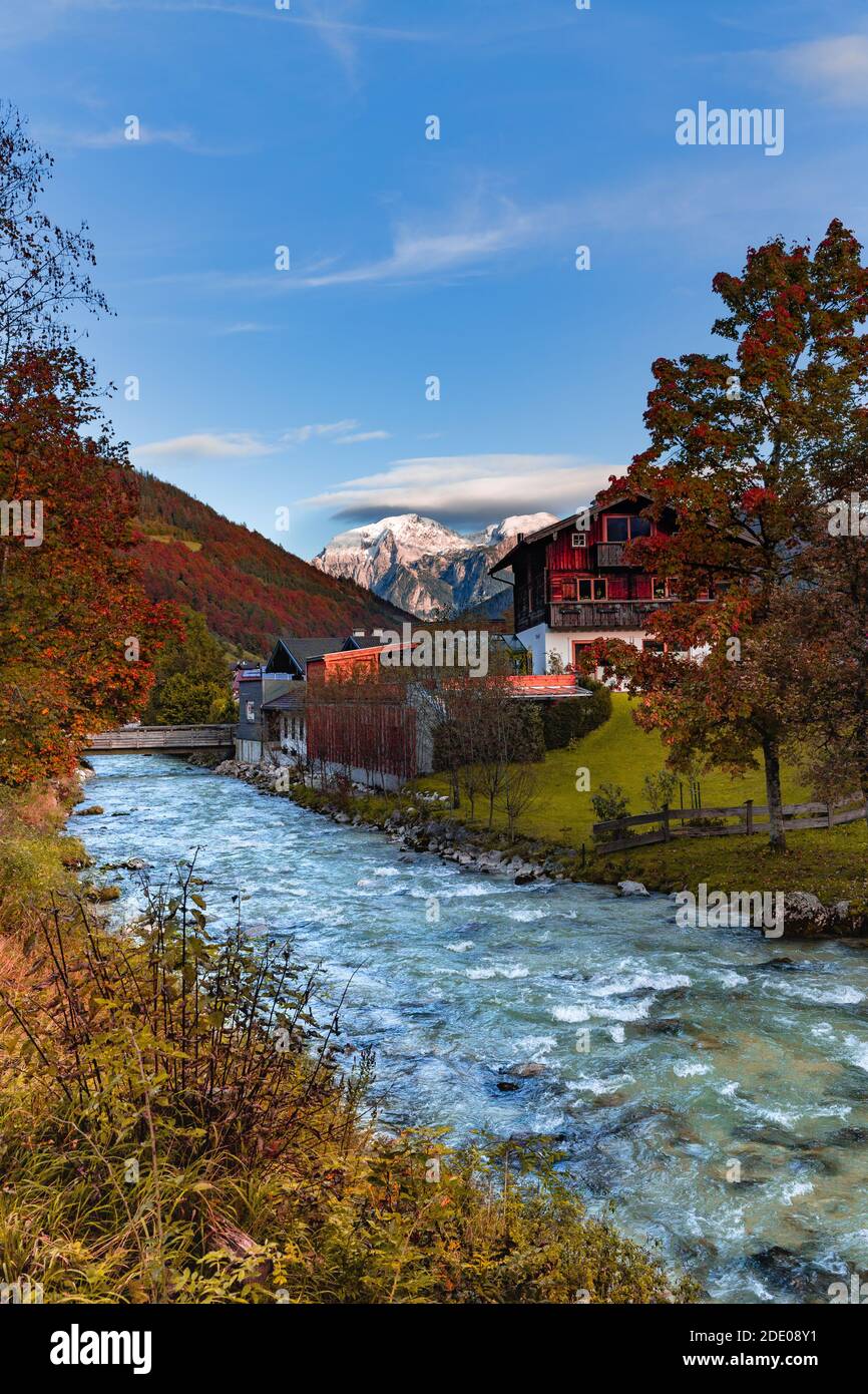 Herbst in Ramsau im Berchtesgadener Land, Bayern, Deutschland. Stockfoto