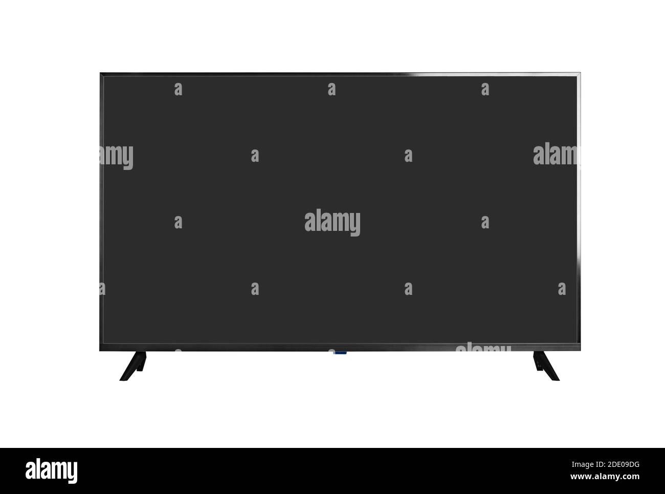 TV 4K Flachbildschirm lcd oder oled, Plasma. Schwarz blank HD-Monitor isoalted auf weiß Stockfoto