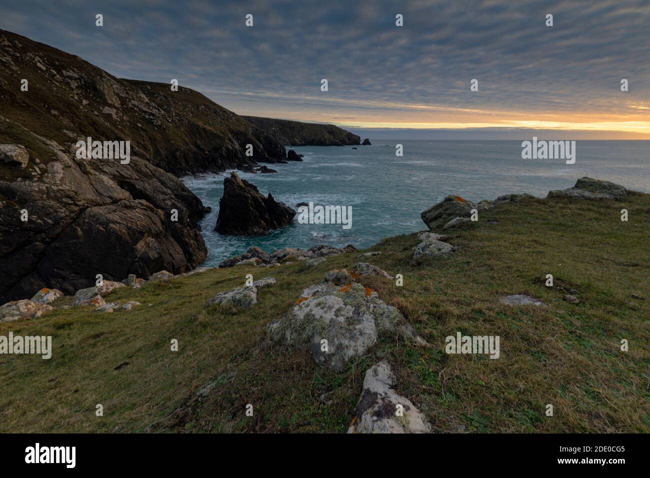 Sonnenuntergang Ogo Dour Cove Cornwall Stockfoto