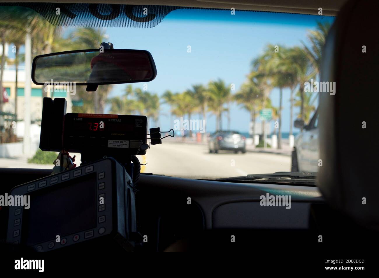 Miami Taxi Driver Meter Stockfoto