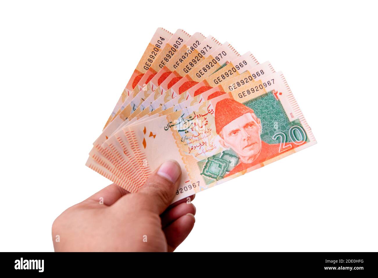 Pakistanische Währung Banknote . Geschäfts- und Finanzkonzept Stockfoto