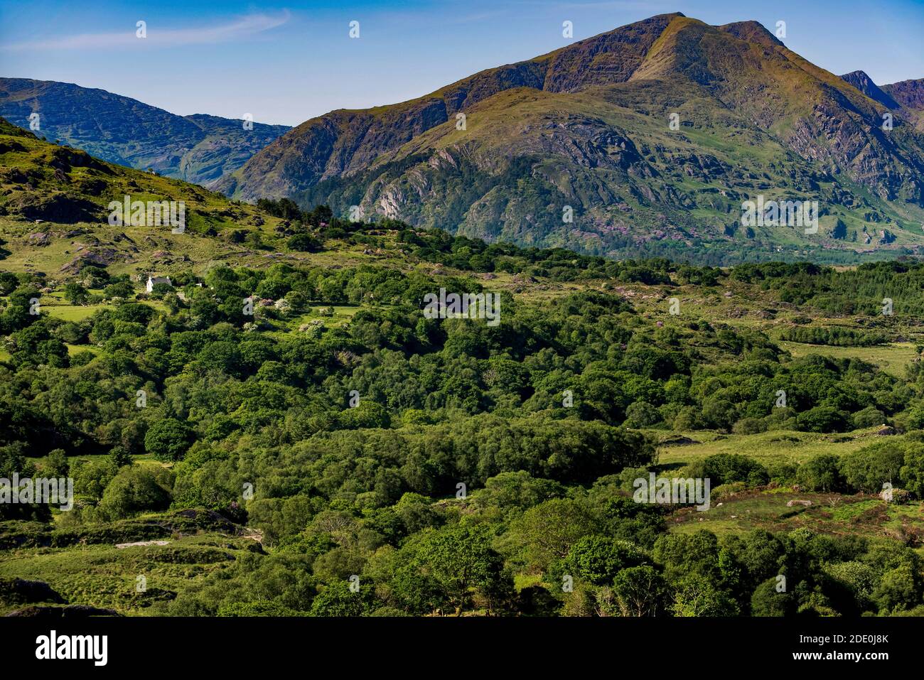 Isoliertes Bauernhaus Caha Mountains Beara Peninsula, Kerry Cork Irland Stockfoto