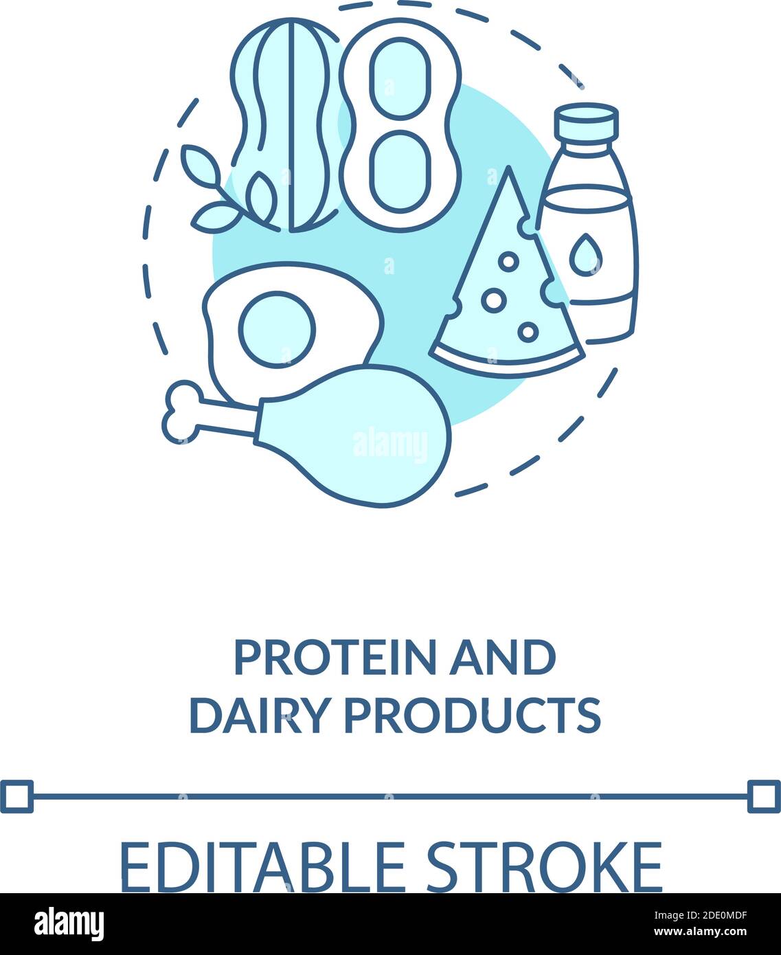 Symbol für Protein- und Milchprodukte Stock Vektor