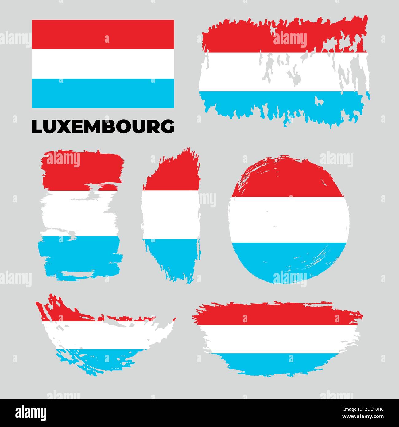 Grunge Luxemburg Flaggen gesetzt. Vektorgrafik Stock Vektor