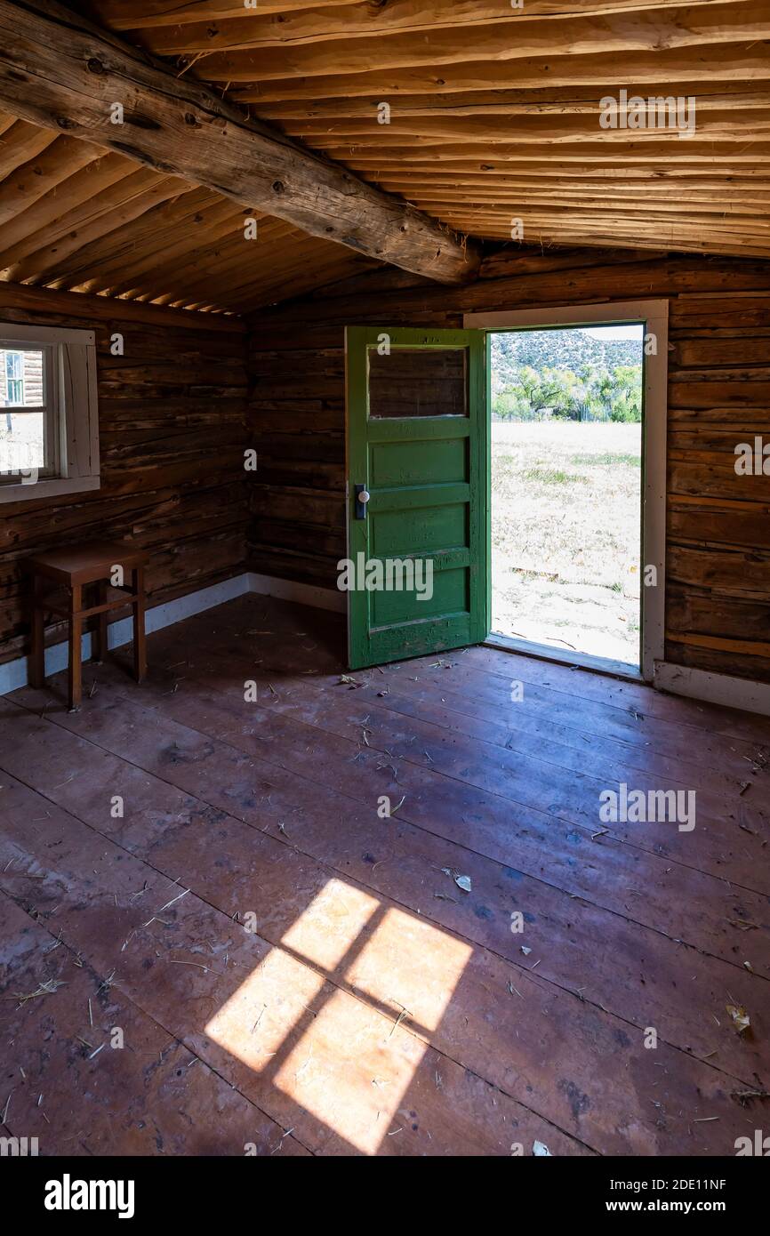 Gästehaus in Caroline Lockhart Historic Ranch Site in Bighorn Canyon National Recreation Area, in der Nähe von Lovell, Wyoming, USA Stockfoto