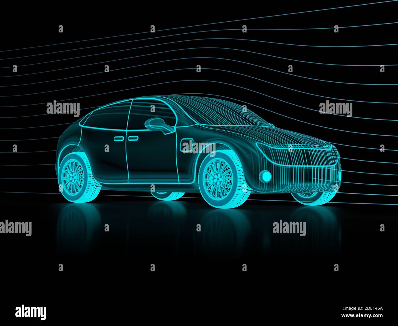 Digitales Modell eines Autos, Illustration Stockfoto