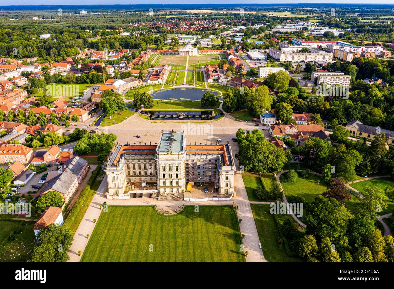 Luftbild Schloss Ludwigslust, Ludwigslust, Mecklenburg-Vorpommern, Deutschland, Europa Stockfoto