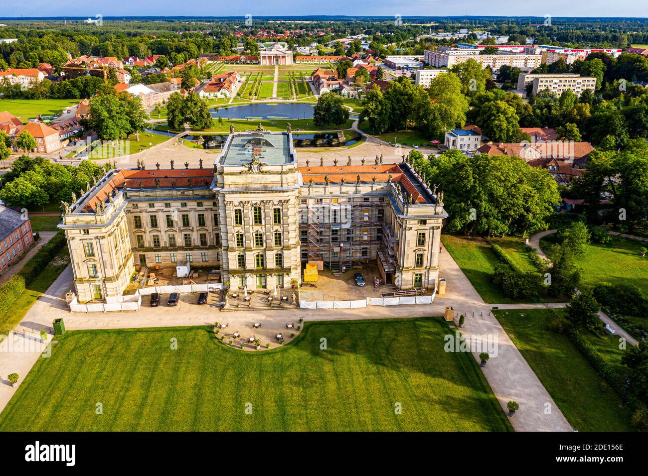 Luftbild Schloss Ludwigslust, Ludwigslust, Mecklenburg-Vorpommern, Deutschland, Europa Stockfoto