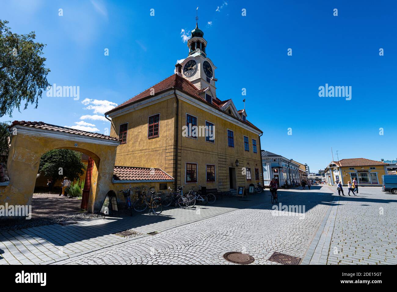 Altes Rathaus in der Altstadt von Rauma, UNESCO-Weltkulturerbe, Finnland, Europa Stockfoto
