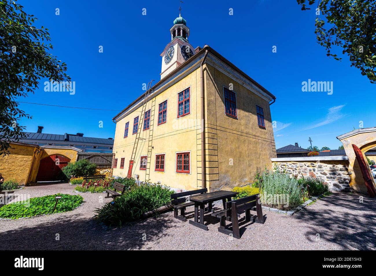 Altes Rathaus in der Altstadt von Rauma, UNESCO-Weltkulturerbe, Finnland, Europa Stockfoto