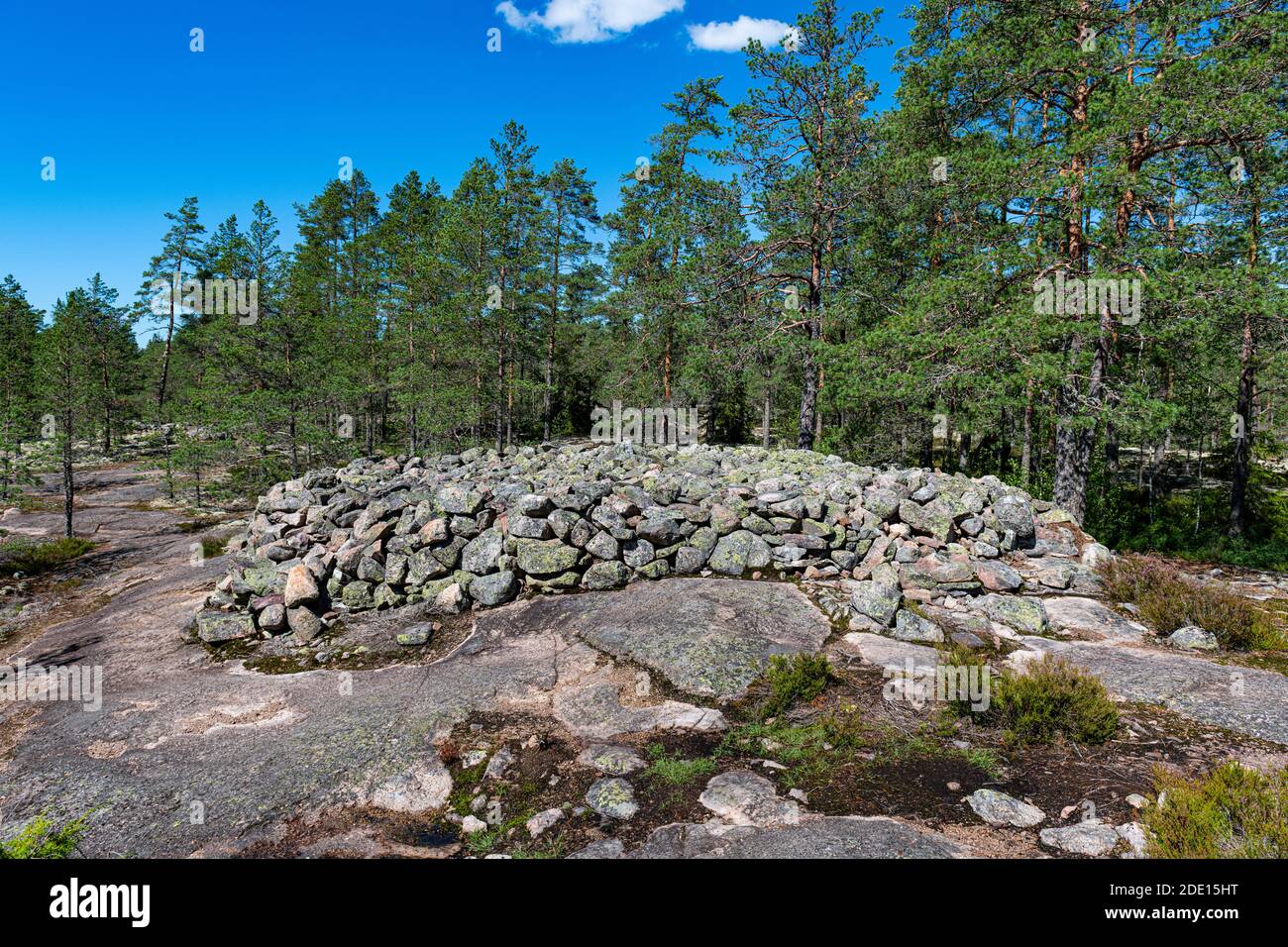 Sammallahdenmaeki, bronzezeitliche Grabstätte, UNESCO-Weltkulturerbe, Finnland, Europa Stockfoto