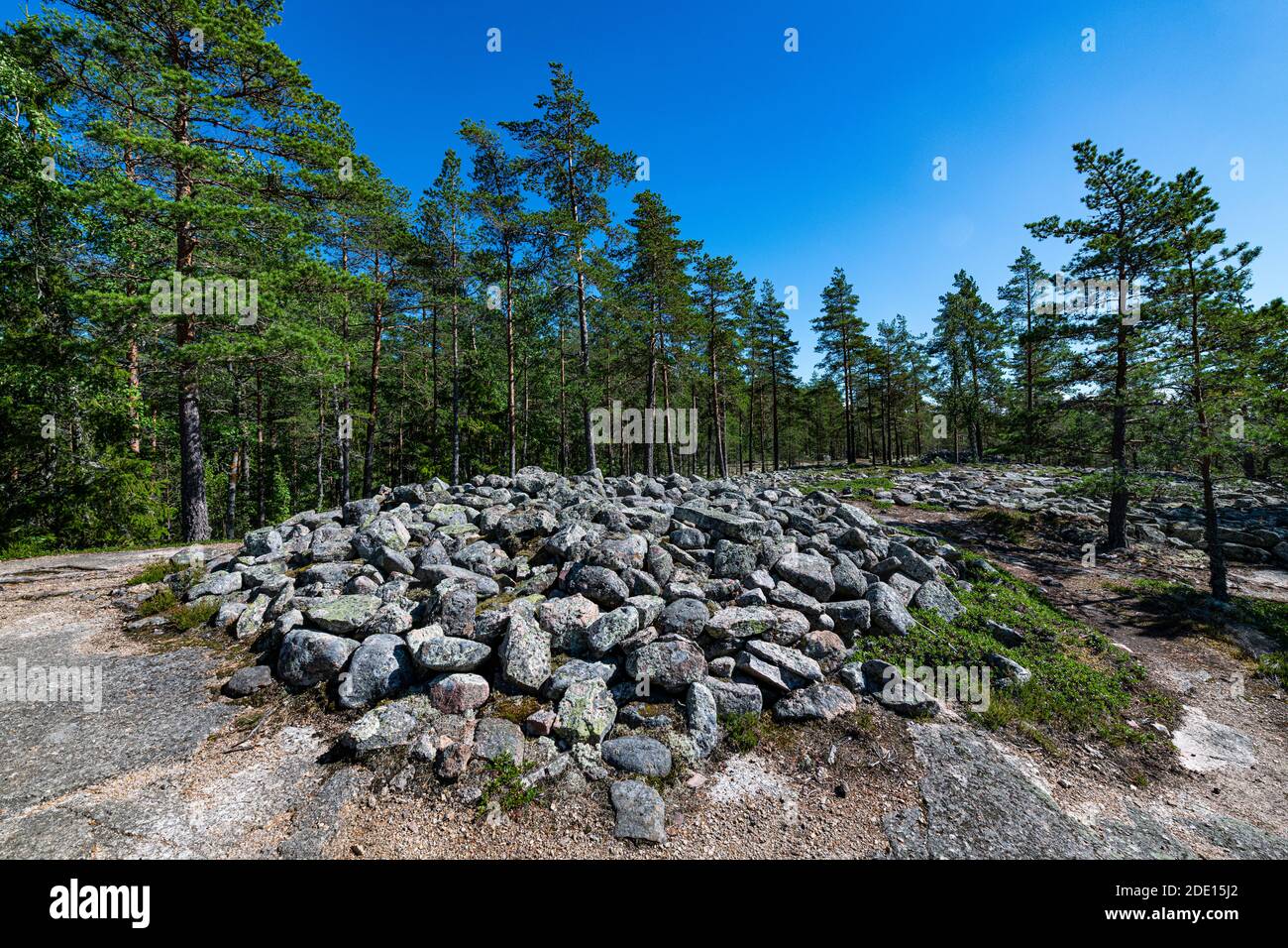 Sammallahdenmaeki, bronzezeitliche Grabstätte, UNESCO-Weltkulturerbe, Finnland, Europa Stockfoto
