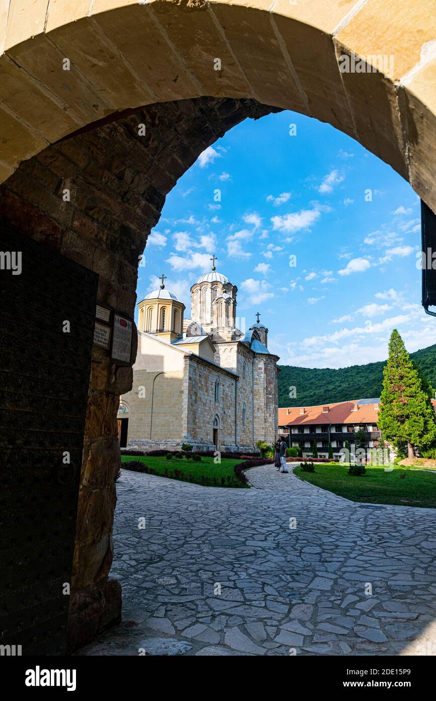 Befestigtes Kloster Manasija, Serbien, Europa Stockfoto