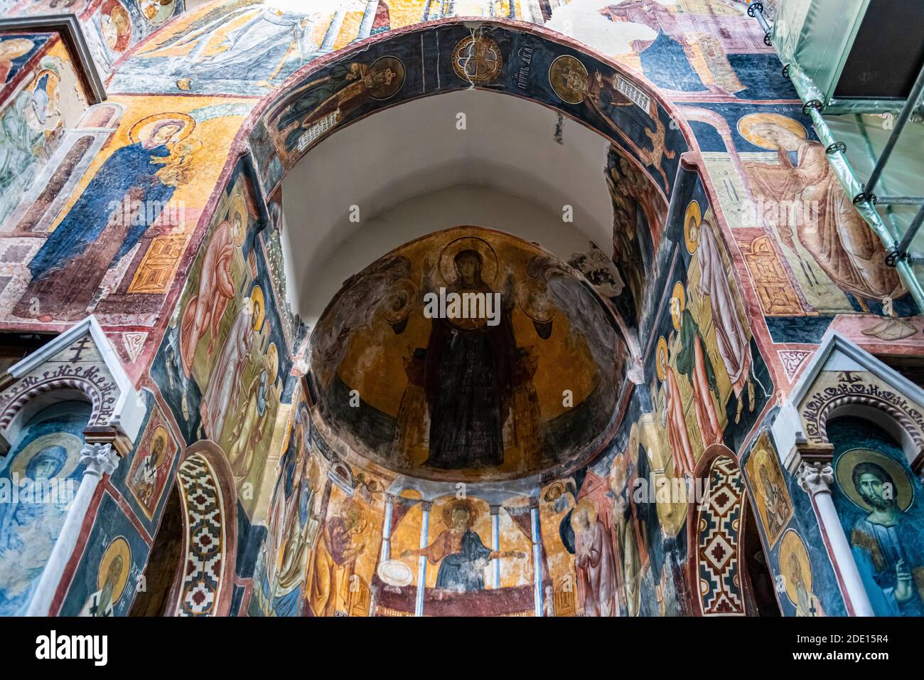 Schöne Wandmalereien, Kloster Studenica, UNESCO-Weltkulturerbe, Novi Pazar, Serbien, Europa Stockfoto