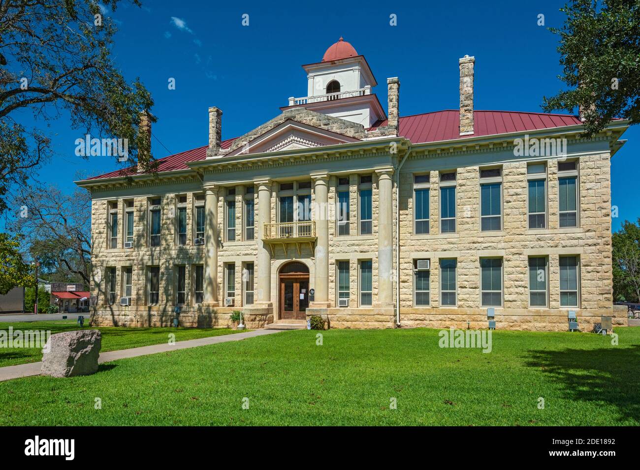 Texas, Johnson City, Blanco County Courthouse erbaut 1916 Stockfoto