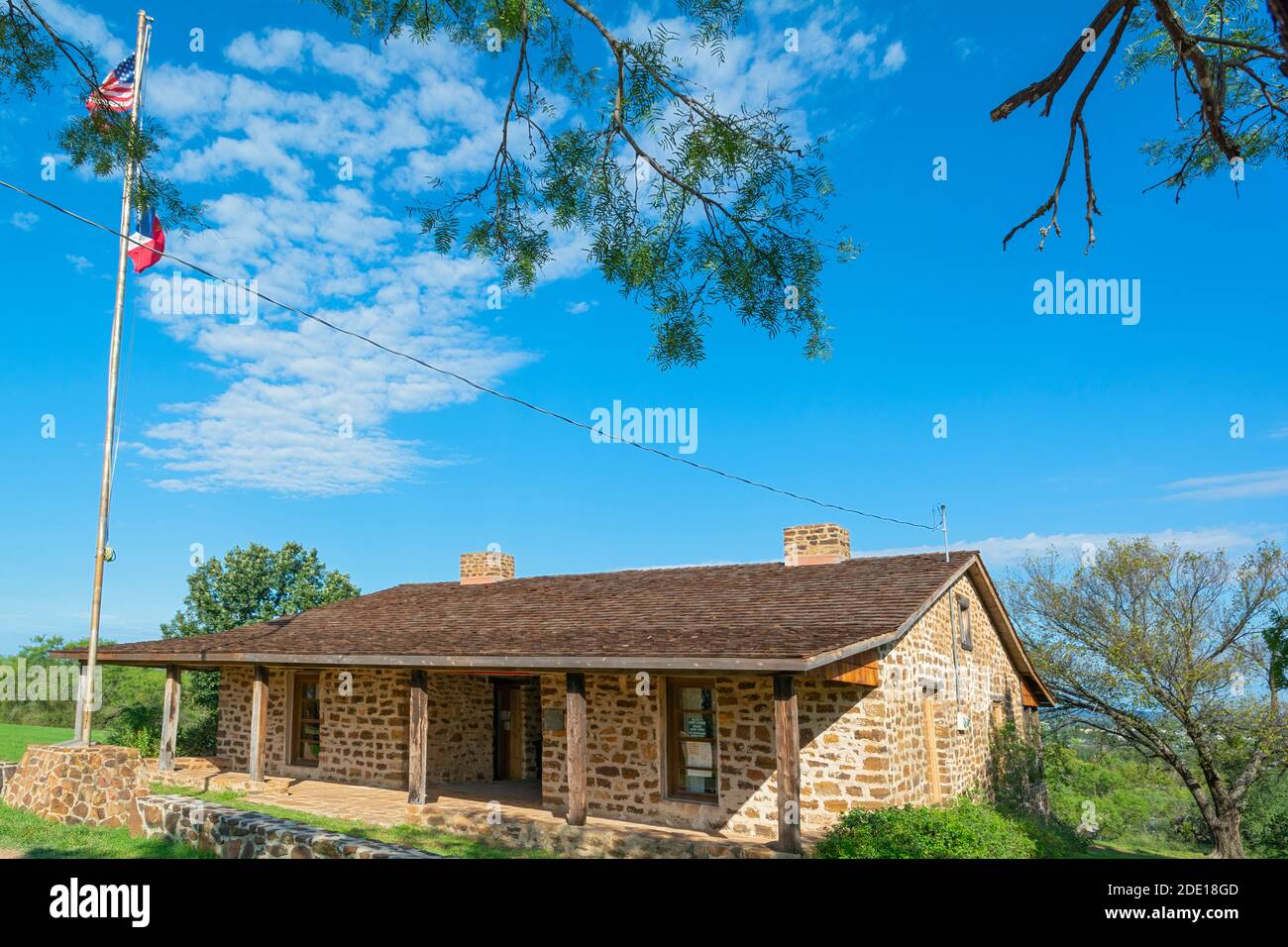 Texas, Fort Mason, gegründet 1851, rekonstruierte Offiziersviertel Stockfoto