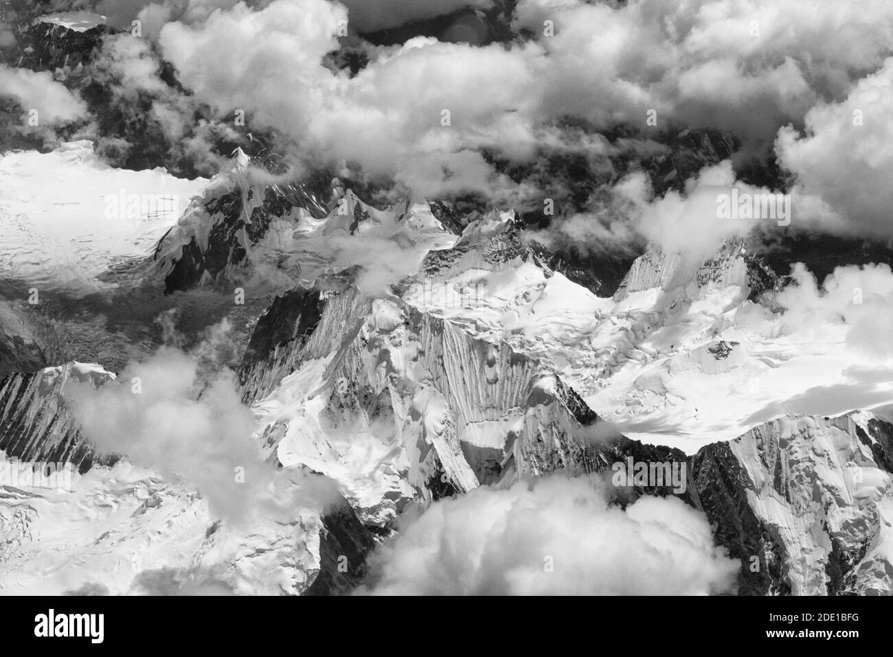 Luftaufnahme des Schneeberges auf dem tibetischen Plateau, China Stockfoto