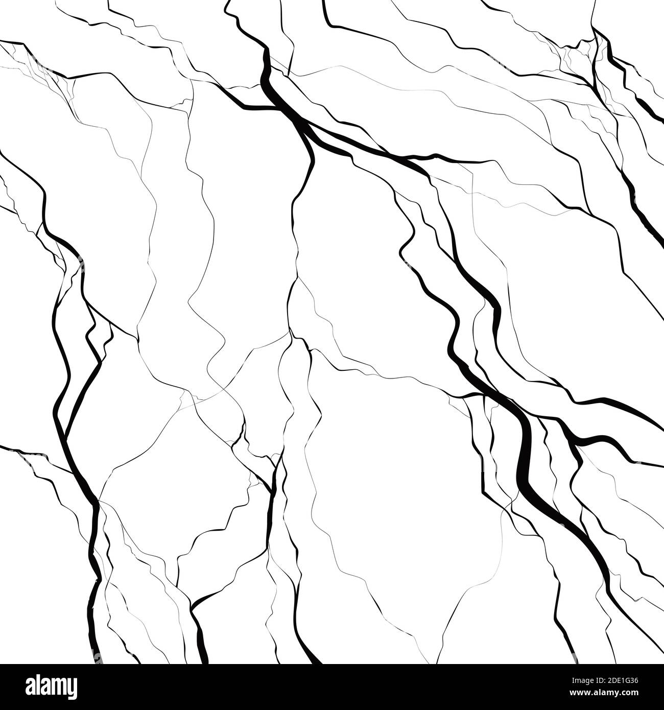 Erdbeben. Schwarze Risse auf weißem Hintergrund. Naturkatastrophe. Moderne Kataklysmus. Vektor-Quadrat Bild für Artikel und Ihr Design. Stock Vektor