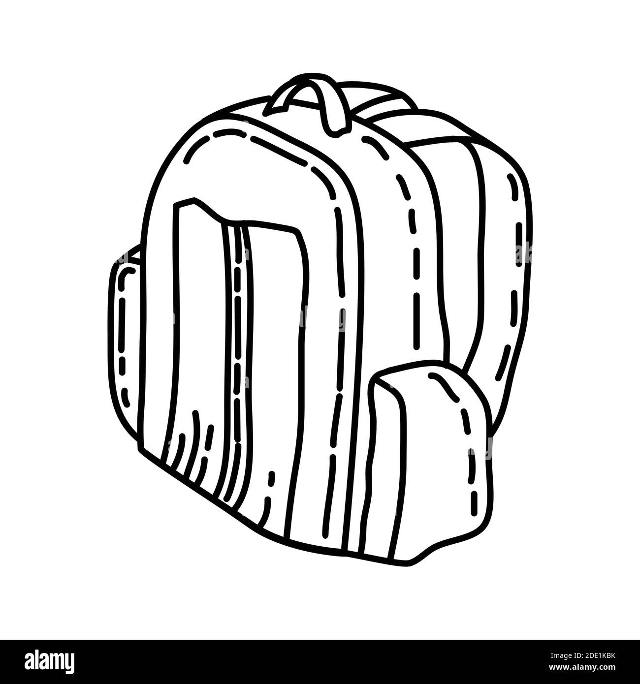 Reisetasche Umriss Handgezeichnetes Symbol Set Vektor. Stock Vektor