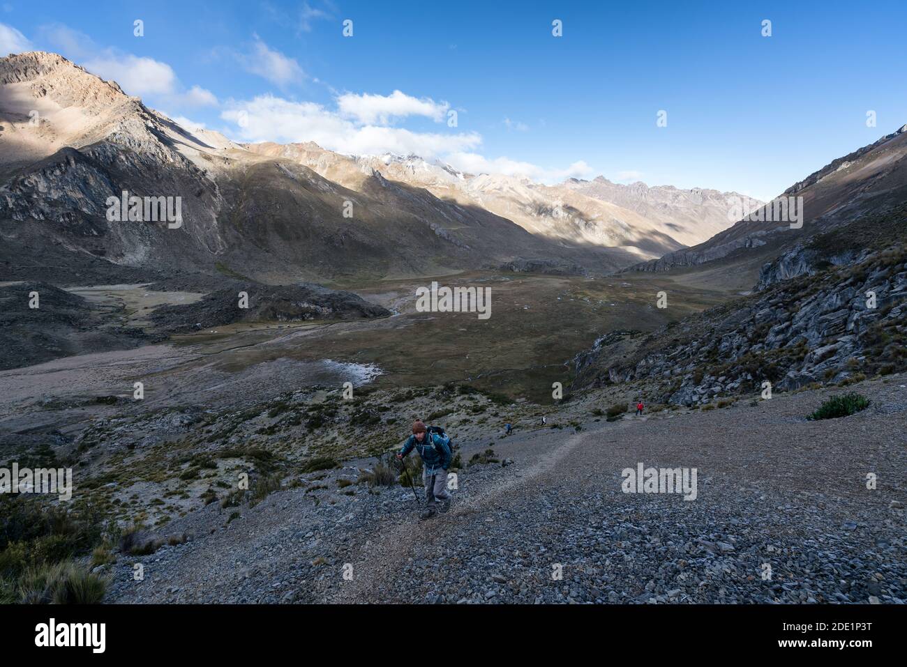 Wandern in der Cordillera Huayhuash Bergkette in Peru Stockfoto